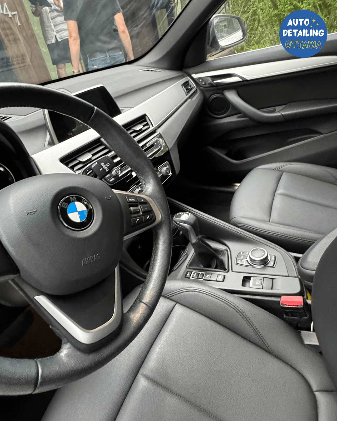 Clean BMW interior with refreshed leather seats and dashboard